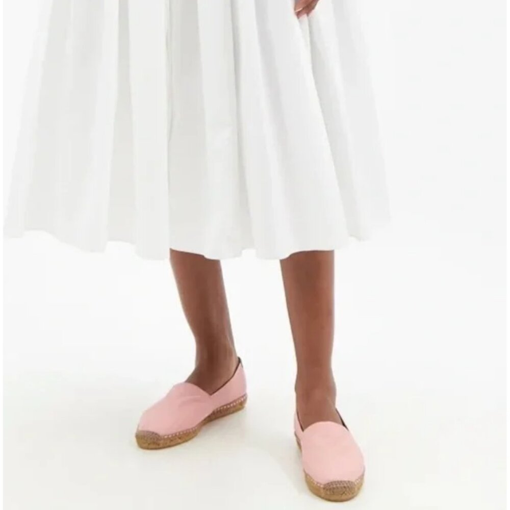 Saint Laurent Women's Pink Canvas Elba Logo Embroidered Espadrilles Size 40